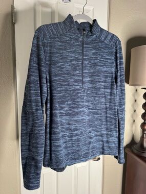 LULULEMON athletica Men's Navy Heather Zip-Up Sweater